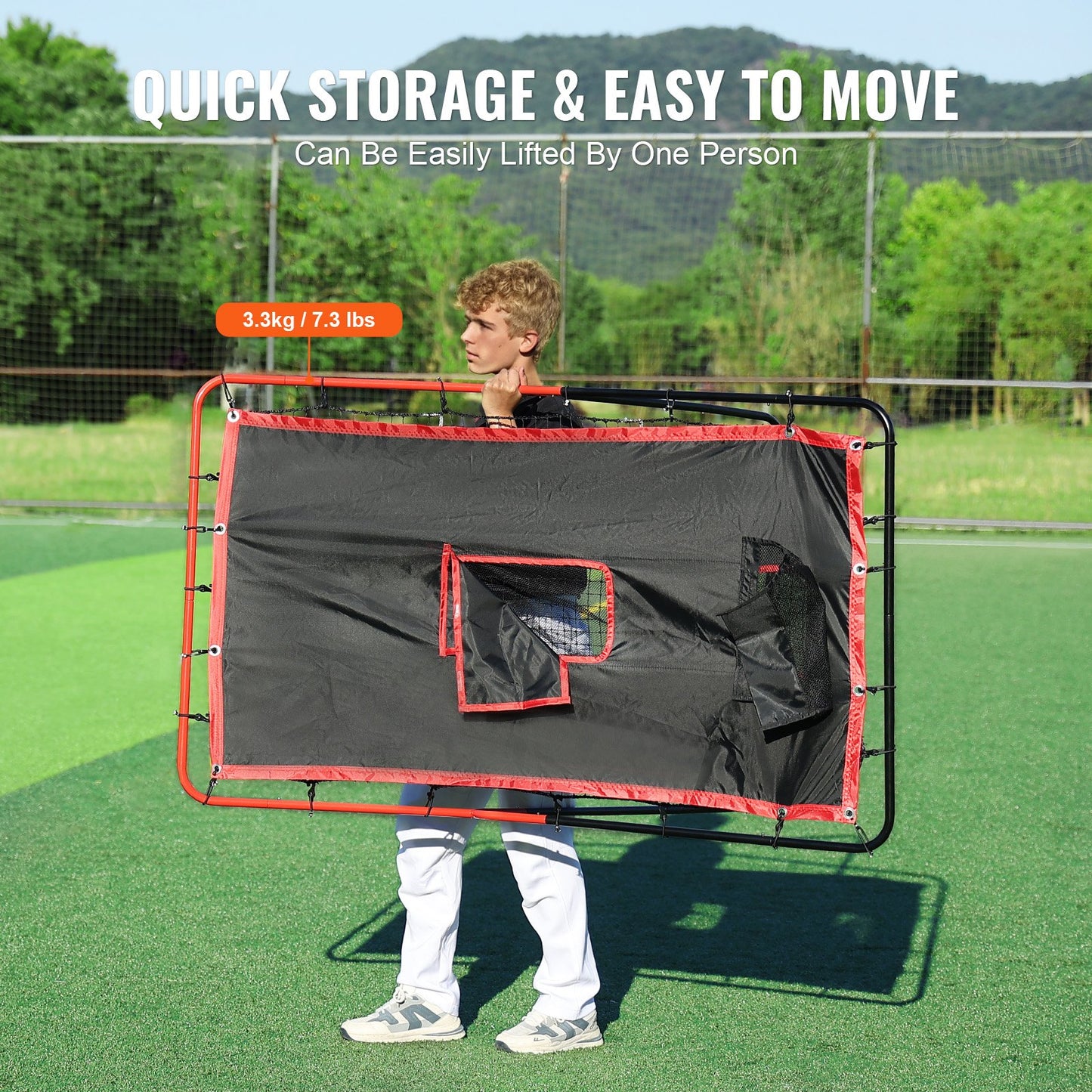 Baseball- und Softball-Rebounder-Netz 3x4,5 ft. 2-in-1 Switch Hitter Pitch