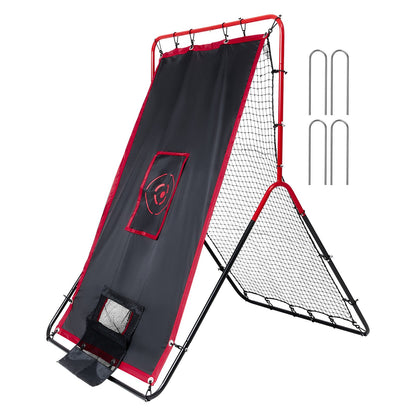 Baseball- und Softball-Rebounder-Netz 3x4,5 ft. 2-in-1 Switch Hitter Pitch