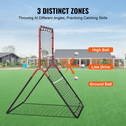 Baseball And Softball Rebounder Net, 3 x 4.5 ft PitchBack Baseball Pitching Nest, 3-Way Baseball, Softball Pitchback Net, Fielding Trainer, Bounce Back Net for Fielding/Throwing Practice