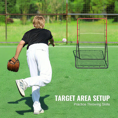 Baseball And Softball Rebounder Net, 3 x 4.5 ft PitchBack Baseball Pitching Nest, 3-Way Baseball, Softball Pitchback Net, Fielding Trainer, Bounce Back Net for Fielding/Throwing Practice