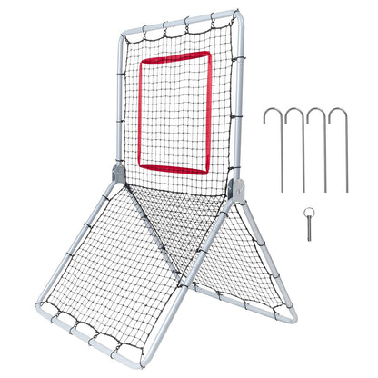 Baseball- und Softball-Rebounder-Netz 3,5 x 6 Fuß 5 einstellbare Winkel