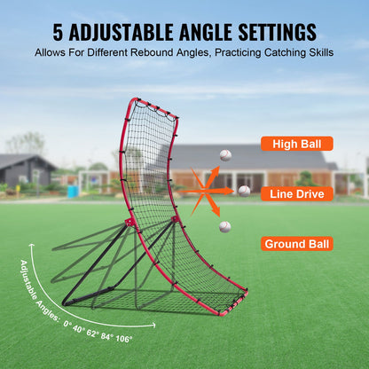 Baseball- und Softball-Reboundernetz 4x5,5 ft PitchBack All Angle Fielding