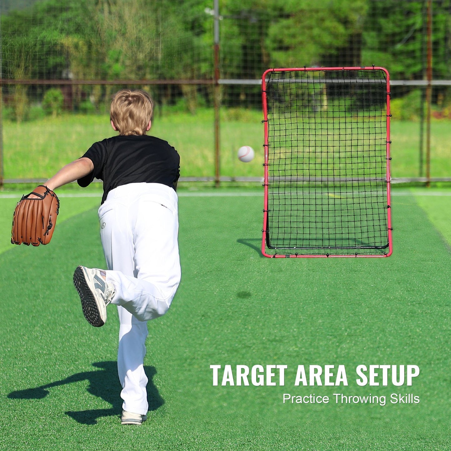 Baseball- und Softball-Reboundernetz 4x5,5 ft PitchBack All Angle Fielding