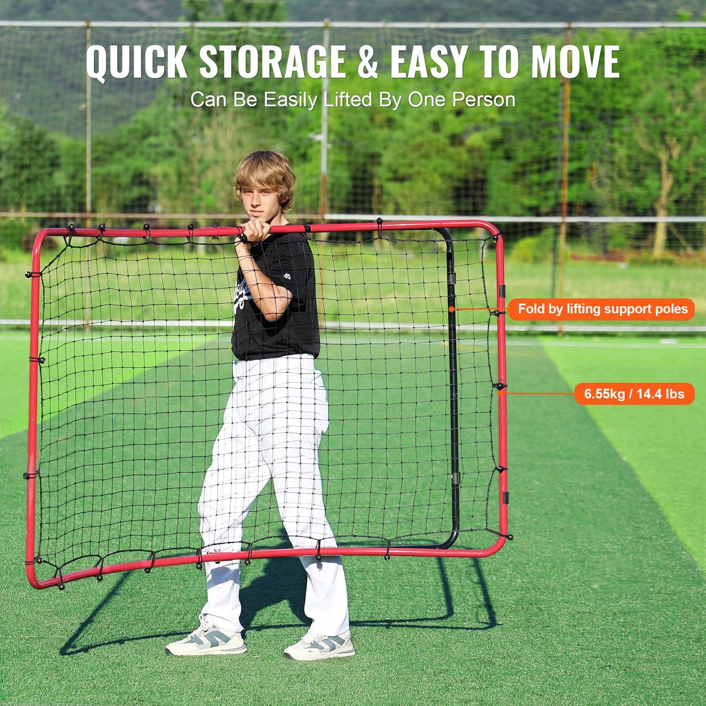 Baseball- und Softball-Reboundernetz 4x5,5 ft PitchBack All Angle Fielding