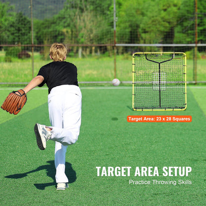 Baseball- und Softball-Rebounder-Netz, 4 x 4,5 Fuß, PitchBack, verstellbare Winkel