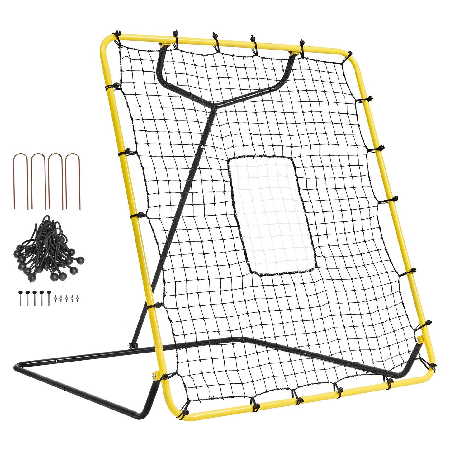 Baseball- und Softball-Rebounder-Netz, 4 x 4,5 Fuß, PitchBack, verstellbare Winkel