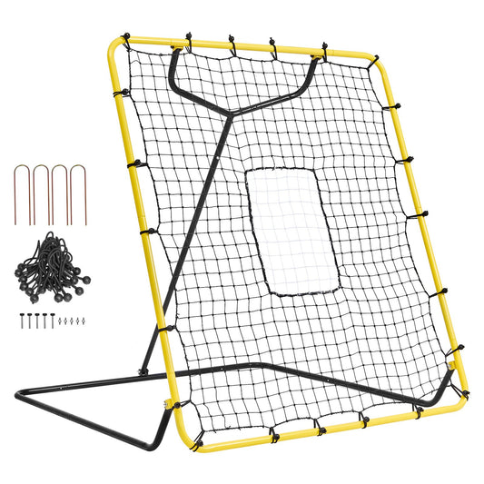 Baseball och Softball Rebounder Net 4x4,5 Ft PitchBack justerbara vinklar