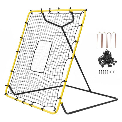 Baseball- und Softball-Rebounder-Netz, 4 x 4,5 Fuß, PitchBack, verstellbare Winkel