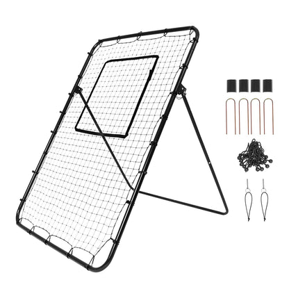 Baseball- und Softball-Rebounder-Netz, 1,2 x 1,8 m, PitchBack, verstellbare Winkel