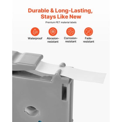 label tape 4-pack 12 mm black on white refill for label printer M-K231