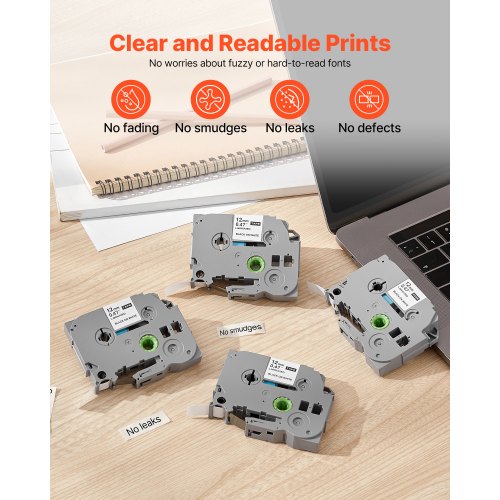 label tape 4-pack 12 mm black on white label tape refill TZe-231