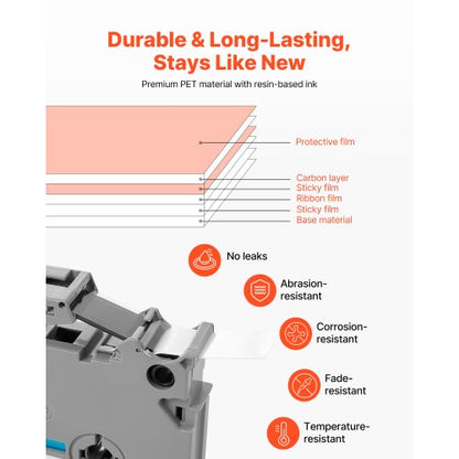 label tape 6-pack 12 mm colored refills for label printers TZe-131 TZe-231