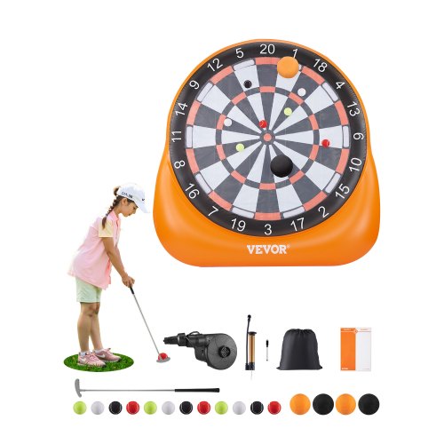 Inflatable Soccer Dart Board, over 6 ft High Giant Soccer Dart Board with 4 Kick Balls, 12 Tennis and Air Pump, 3-Min Setup, Ideal for Giant Yard Games, Giant Kick Darts Game, Backyard Golf Game