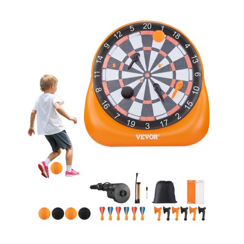Inflatable Soccer Dart Board, over 6 ft High Giant Soccer Dart Board with 4 Kick Balls 6 Darts 6 Axe & Air Pump, 3-Min Setup, Ideal for Giant Yard Games, Giant Kick Darts Game, Soccer Dart Game
