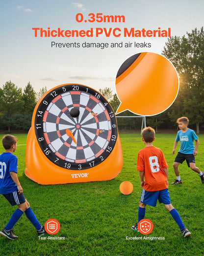 Inflatable Soccer Dart Board, over 6 ft High Giant Soccer Dart Board with 4 Kick Balls 6 Darts 6 Axe & Air Pump, 3-Min Setup, Ideal for Giant Yard Games, Giant Kick Darts Game, Soccer Dart Game