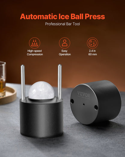 Ice Ball Press Kit Ice Ball Maker 2,4"/60 mm Clear Sphere Whisky Scot