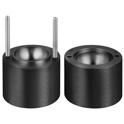 Eisballpresse, 2,4-Zoll-Eisballmaker, Eisballpressen-Set aus Flugzeug-Al-Legierung für 60-mm-Eiskugeln, Eispresse mit Zange und Tropfschale, für Whisky, Cocktail, Bourbon, Scotch auf Partys und im Urlaub, Schwarz