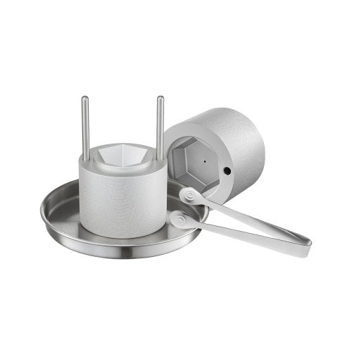 Ice Diamond Press, 2.4" Ice Ball Maker, Aviation Aluminum Diamond Ice Ball Press Kit for Ice Diamond, Ice Press with Tong and Drip Tray, for Whiskey, Cocktail, Bourbon, Scot on Party & Holiday