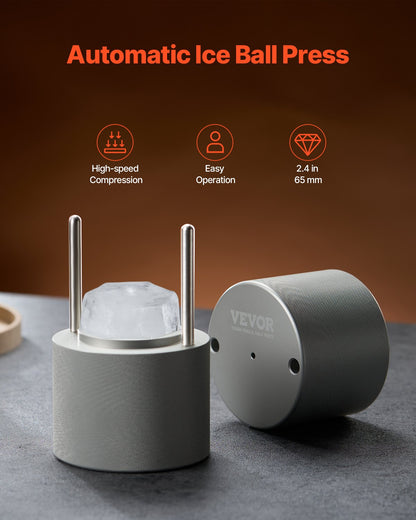 Ice Diamond Press Ice Ball Maker 2,4" Diamond Ice Press Kit för Whisky