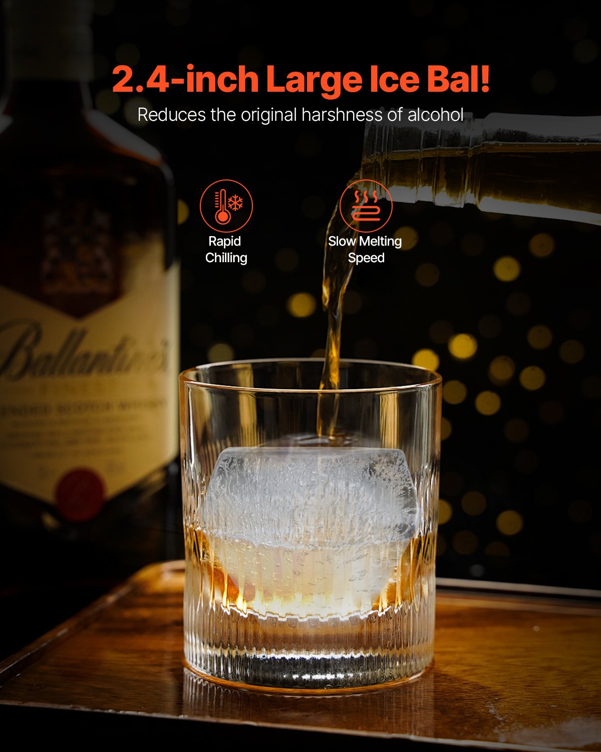 Ice Diamond Press Ice Ball Maker 2,4" Diamond Ice Press Kit för Whisky