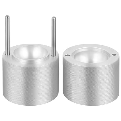 Eisballpresse, 2,4-Zoll-Eisballmaker, Eisballpressen-Set aus Flugzeug-Al-Legierung für 60-mm-Eiskugeln, Eispresse mit Zange und Abtropfschale, für Whisky, Cocktail, Bourbon, Scotch auf Partys und im Urlaub, Silber