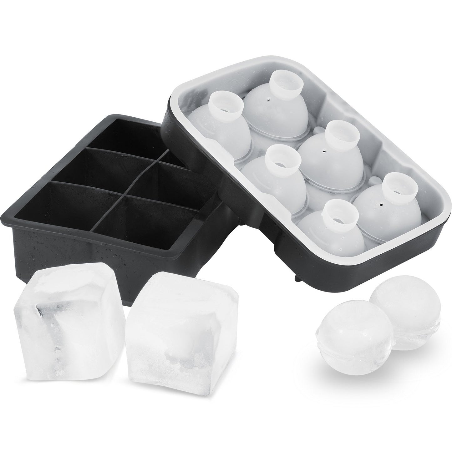 Ice Ball Maker Silikon Eiswürfelform mit Deckel 2er-Pack Whisky Cocktail