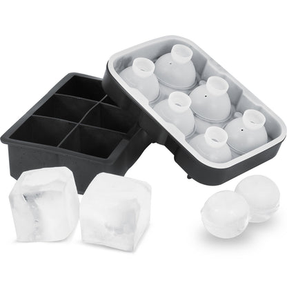 Ice Ball Maker Silikon Eiswürfelform mit Deckel 2er-Pack Whisky Cocktail