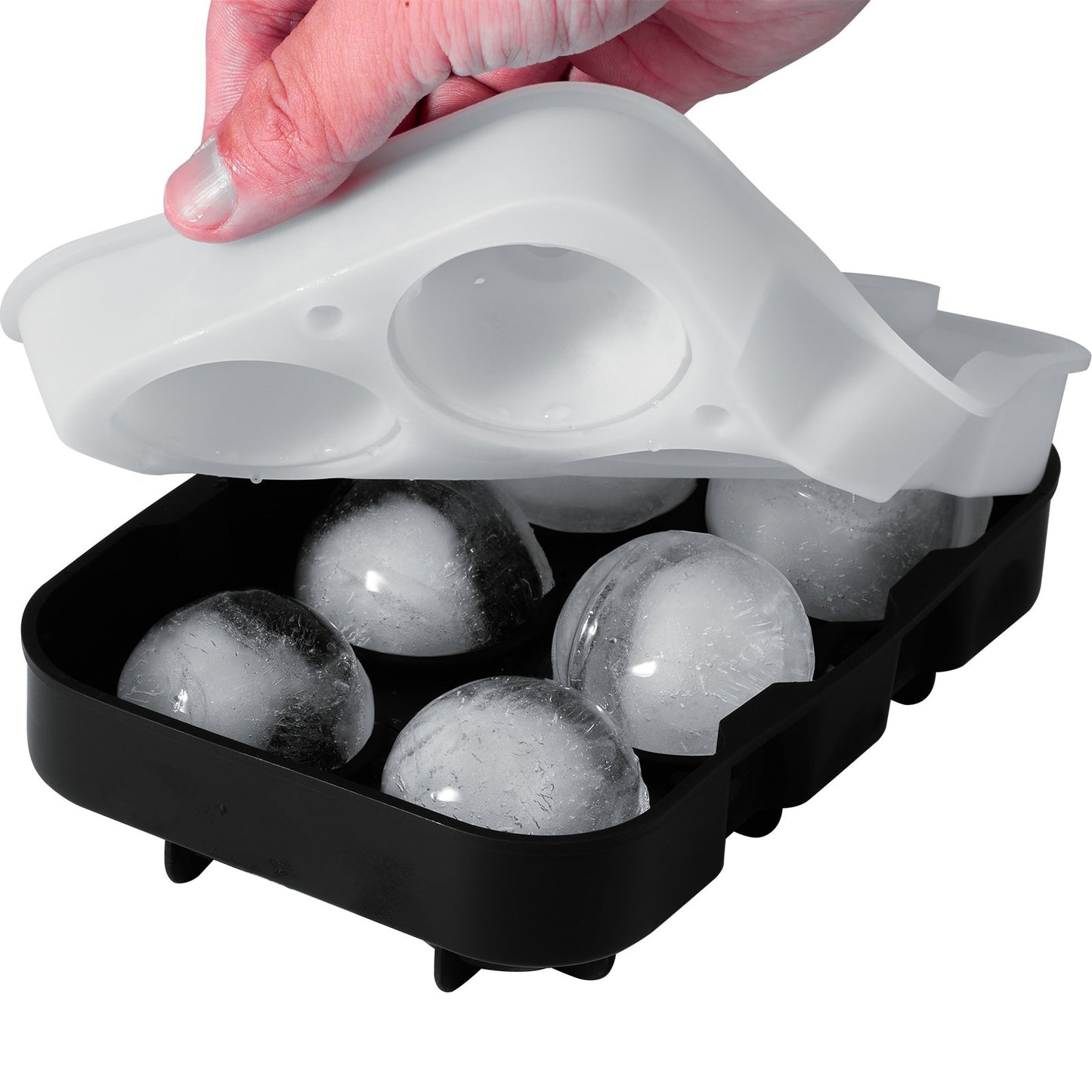 Ice Ball Maker Silikon Eiswürfelform mit Deckel 2er-Pack Whisky Cocktail