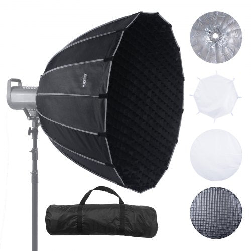 Parabolic Softbox, 33 in / 850 mm, Quick Release and Quick Fold, Lightweight and Portable, Universal Bowens Mount, 4 Lighting Effects, Fits for Professionoal Photography, Daily Filming