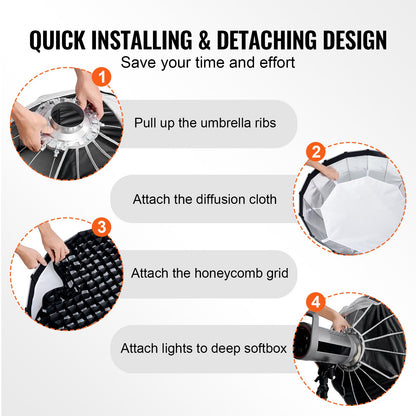 Parabolic Softbox 33 i Quick Release & Quick Fold & Portable