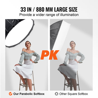 Parabolic Softbox 33 i Quick Release & Quick Fold & Portable