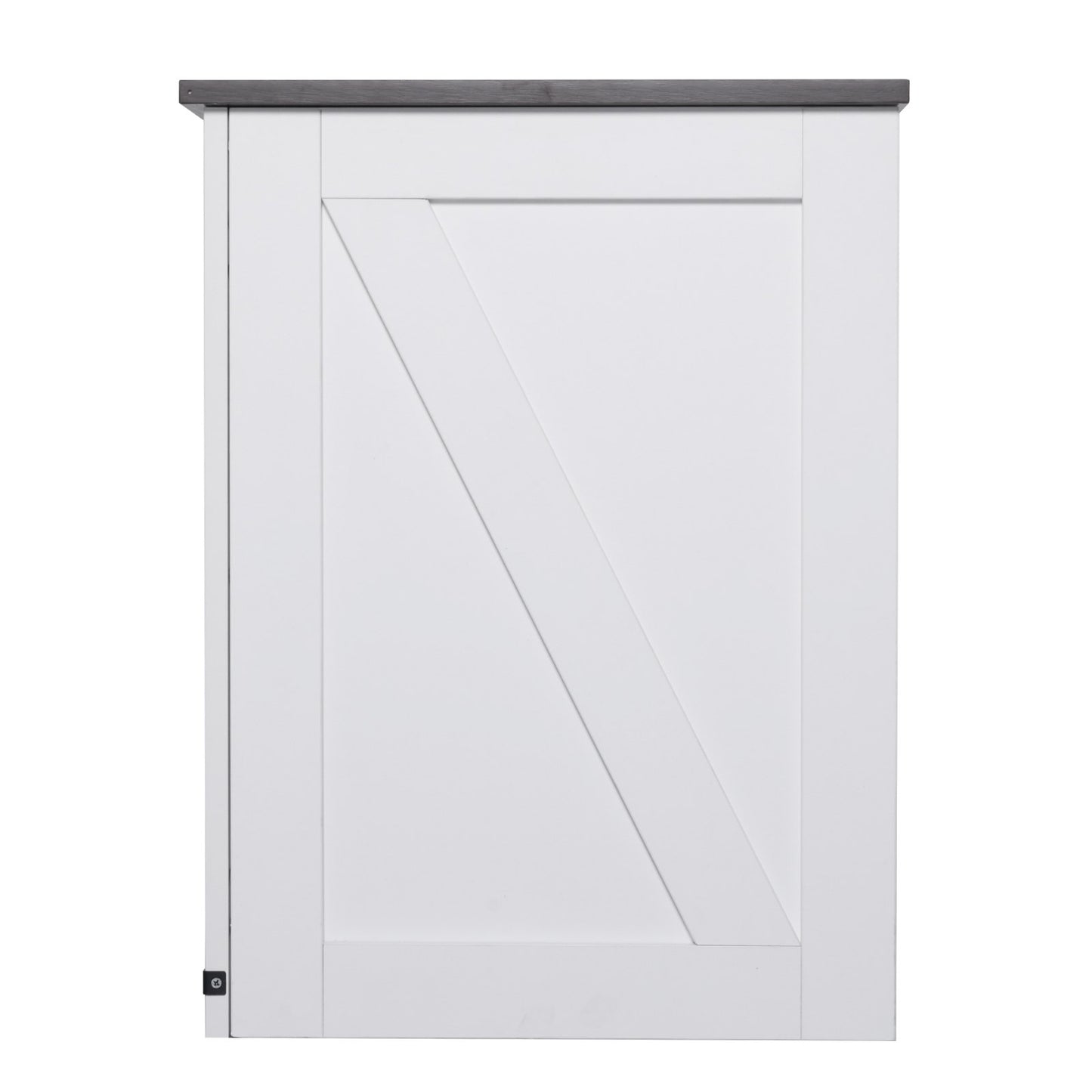 Farmhouse End Table Square Night Stand with USB Ports and Outlets White