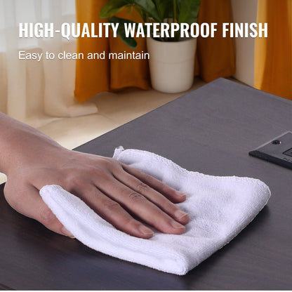 Farmhouse End Table Nightstand with USB Outlet LED Light Set of 2 White