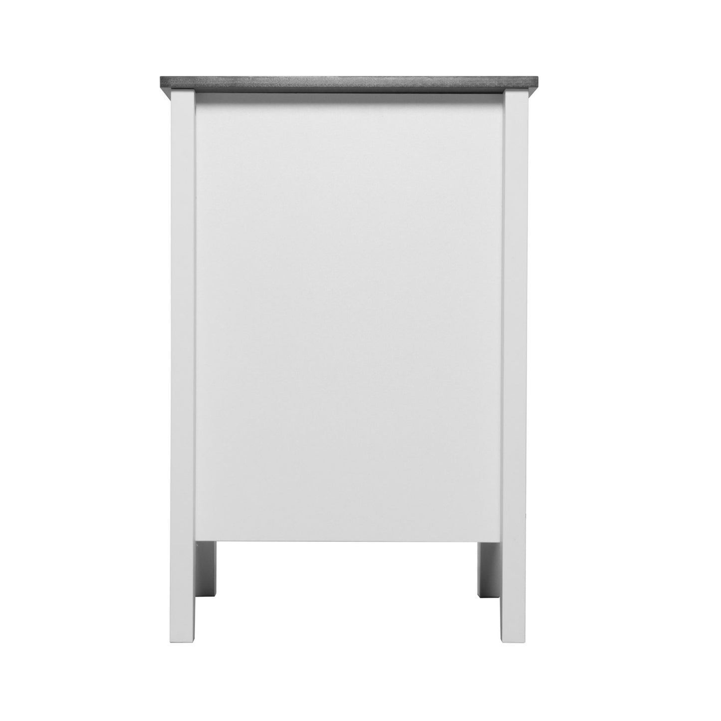 Farmhouse End Table Nightstand with USB Outlet LED Light Set of 2 White