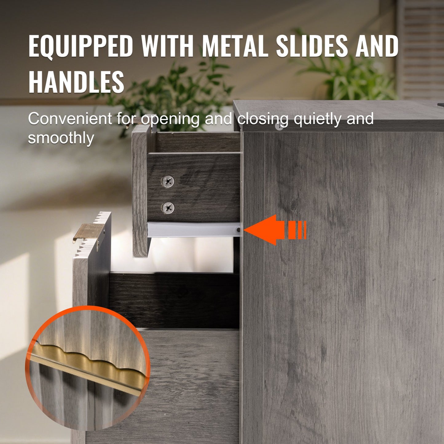 Farmhouse End Table Set of 2, Nightstand with Charging Station, 3 Tiers Side Table with Storage Cabinet and 2 Drawers, Side Table with USB Ports and Outlets, Ideal for Living Room, Bedroom, Gray