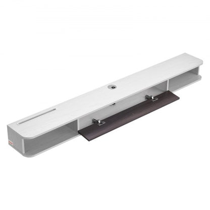 Flytande TV-bänk 70 tum underhållningscenter ström med kabelhål vit |  EU