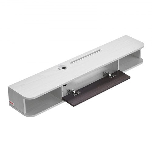 Flytande TV-bänk 47 tum underhållningscenter ström med kabelhål vit |  EU