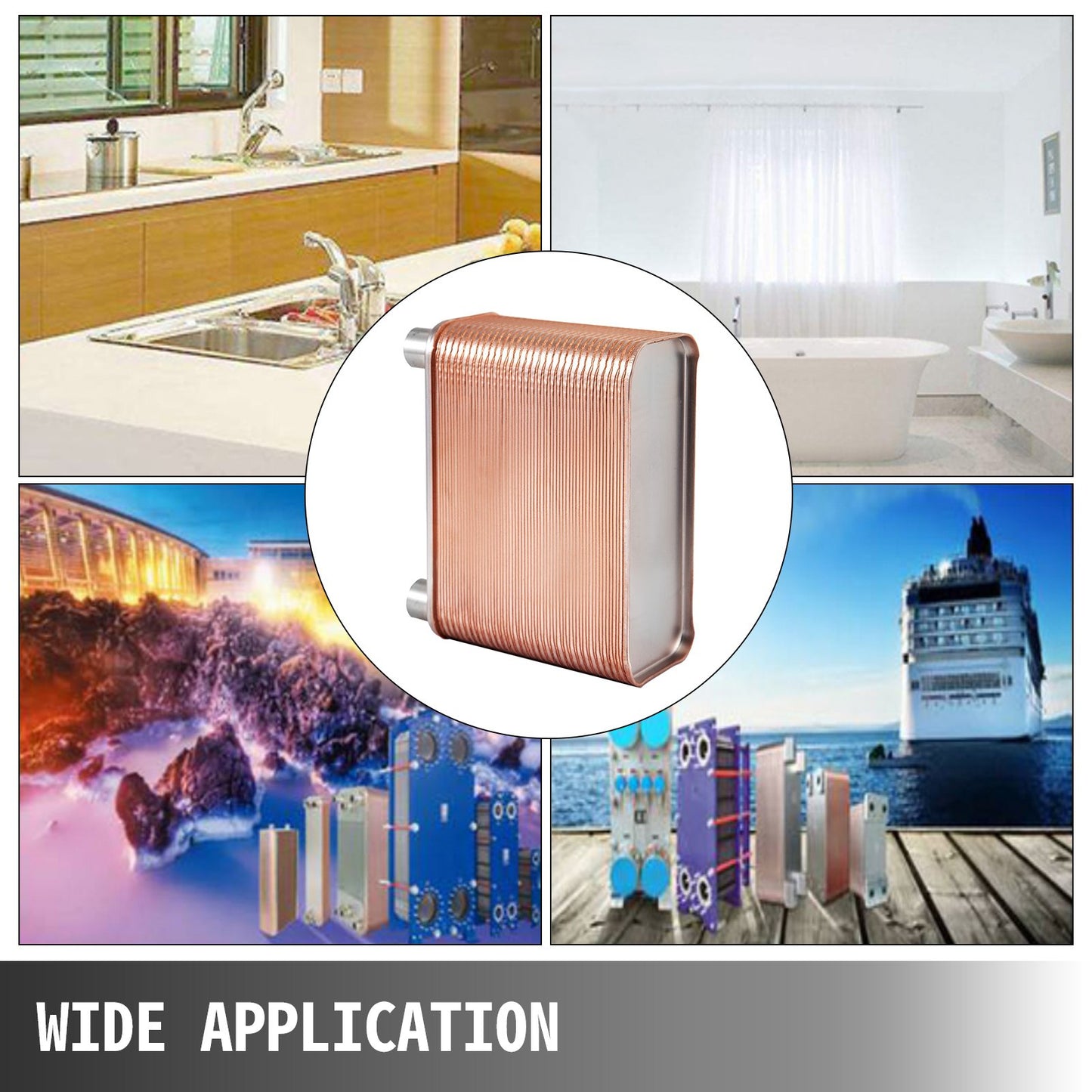 Heat Exchanger 3\"x7.5\" 60 Plates Brazed Plate Heat Exchanger 316L 1/2\" BSP FPT Heat Exchanger EATB12 Beer Wort Chiller for Hydronic Heating