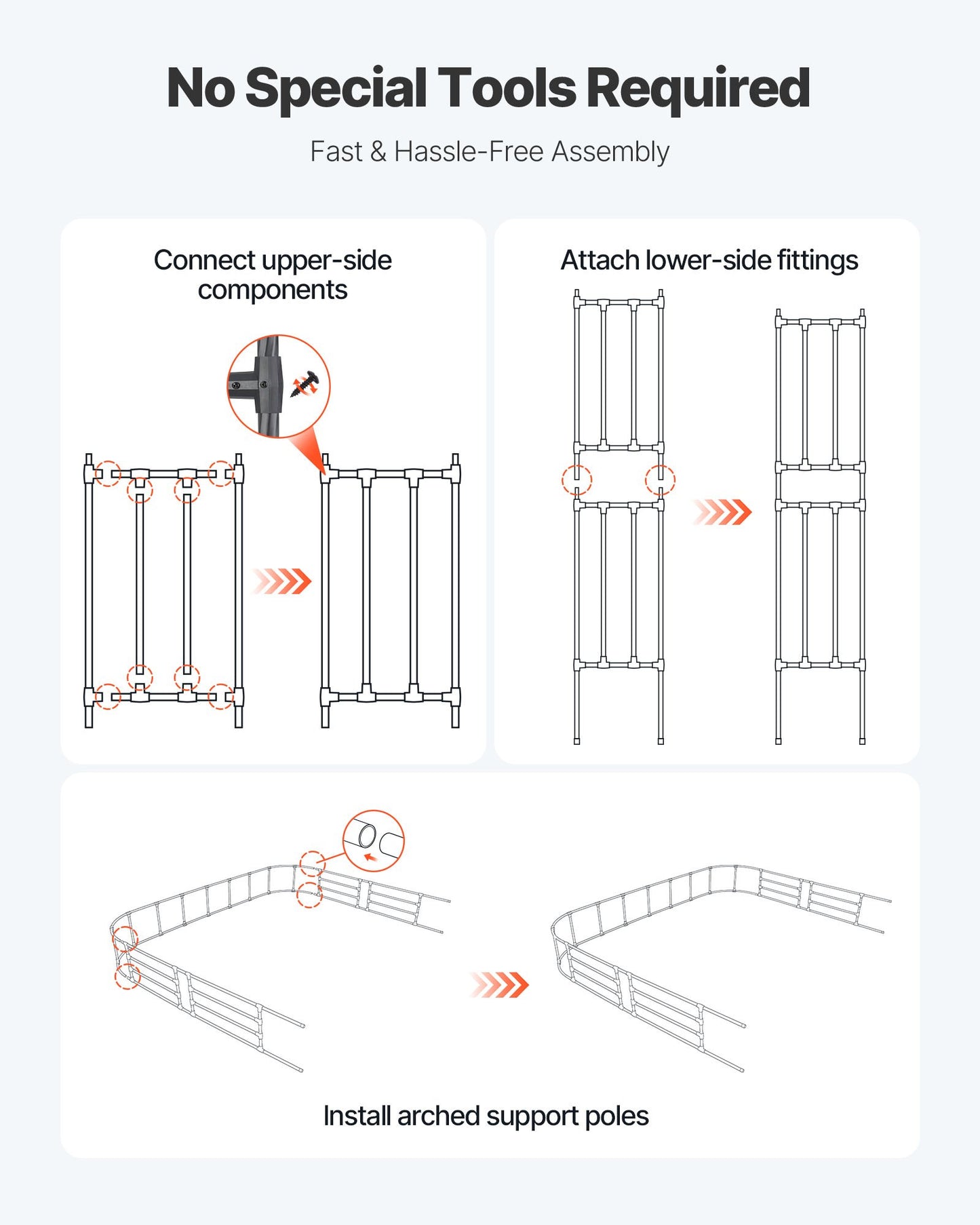 Garden Arbor, 94.5 (H) x 126 (W) x 15.8 (D) in Metal Archway, Sturdy Outdoor Trellis Arch with Stakes, Easy to Assemble, Pergola Arbor for Plant Climbing Yard Lawn Wedding Party Decoration