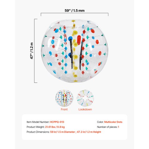 5FT/1.5M Inflatable Bumper Balls PVC Body Sumo Zorb Ball Outdoor Games | EU