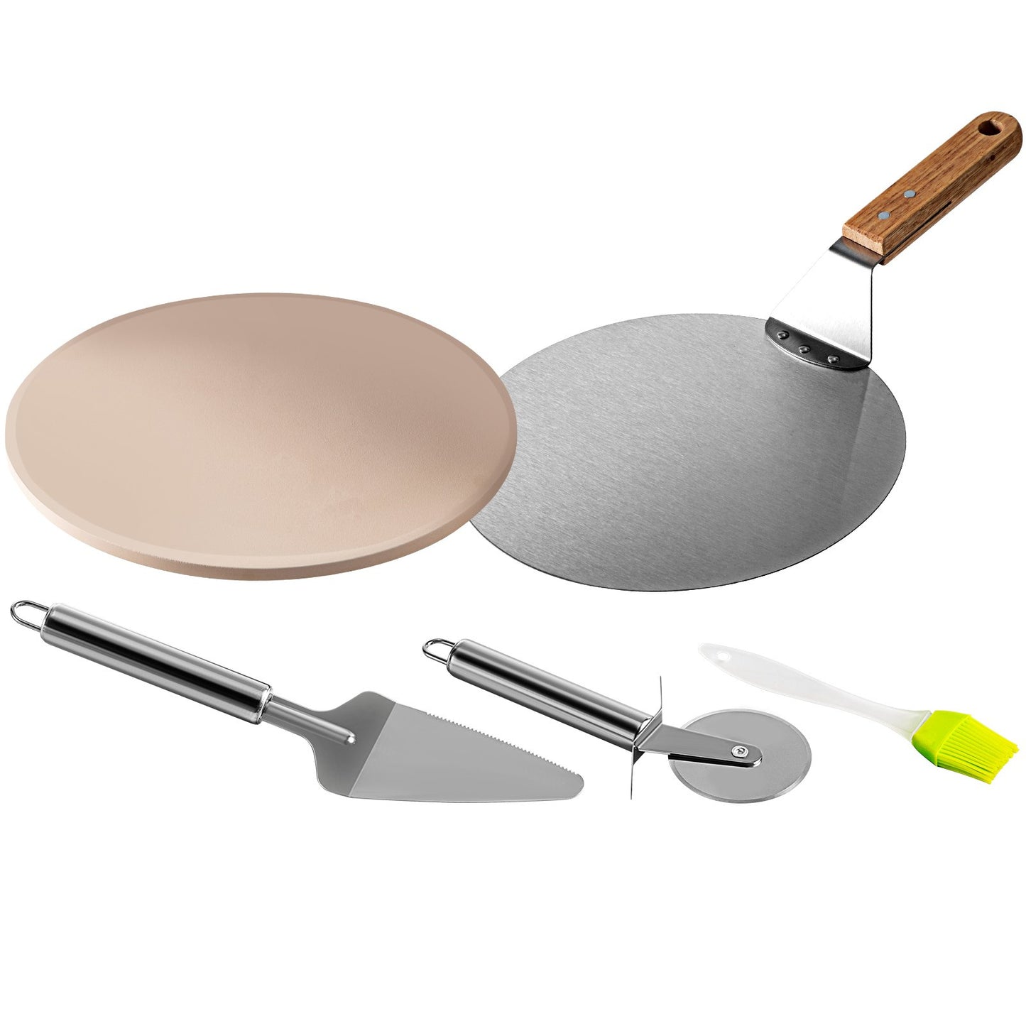 Pizzaofen-Set, Grill-Pizzaofen aus Edelstahl, Pizza-Set für die meisten 55,9 cm großen Holzkohlegrills, Grill-Pizzaofen-Set inkl. Pizzakammer, rundem Pizzastein (33 cm), 25,4 x 29,9 cm Pizzaschaufel