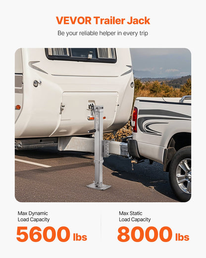 Trailer Jack Bolt-on Trailer Tongue Jack 8000 lbs Statisk belastning 28,5" färdväg