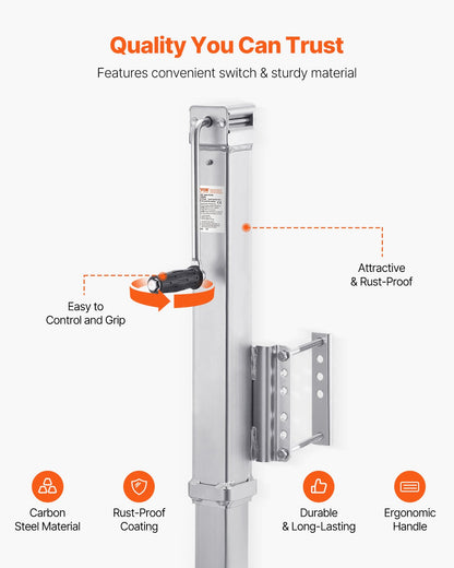 Trailer Jack Bolt-on Trailer Tongue Jack 8000 lbs Statisk belastning 28,5" färdväg