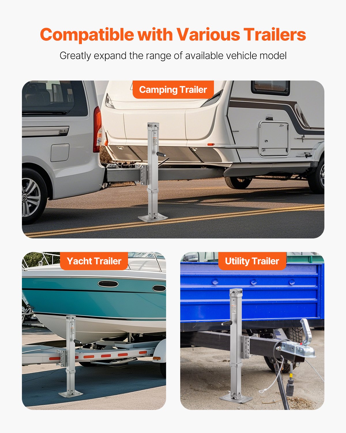 Trailer Jack Bolt-on Trailer Tongue Jack 8000 lbs Statisk belastning 28,5" färdväg