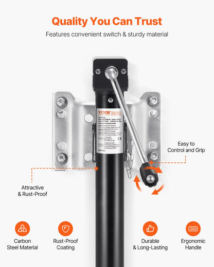 Trailer Jack Bolt-on Trailer Tongue Jack 5000 lbs Dynamic Load 14,3" Lift
