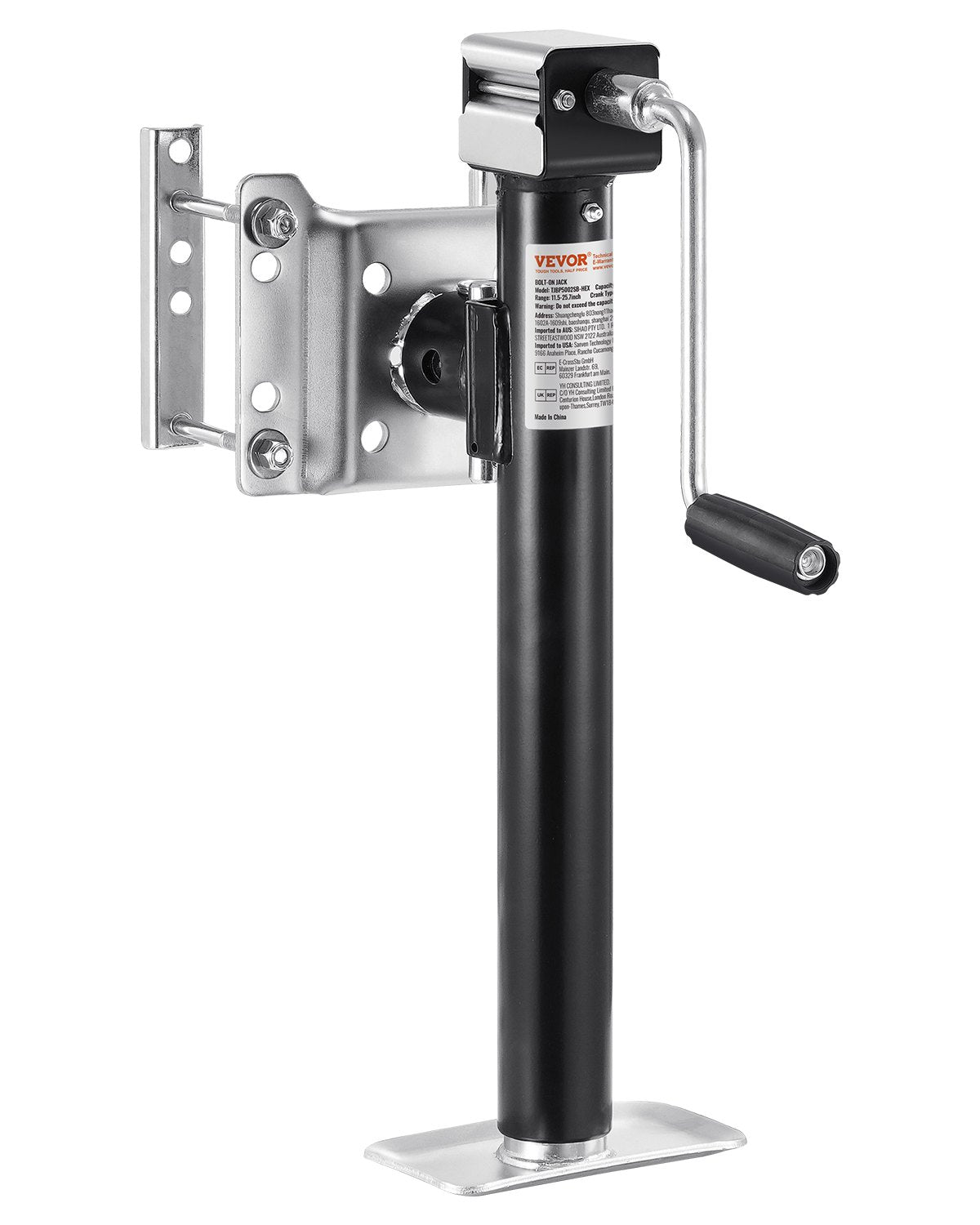 Trailer Jack Bolt-on Trailer Tongue Jack 5000 lbs Dynamic Load 14,3" Lift