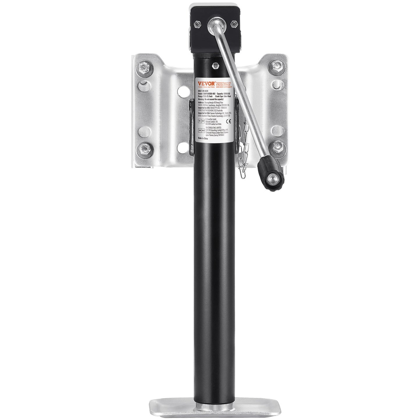 Trailer Jack Bolt-on Trailer Tongue Jack 5000 lbs Dynamic Load 14,3" Lift