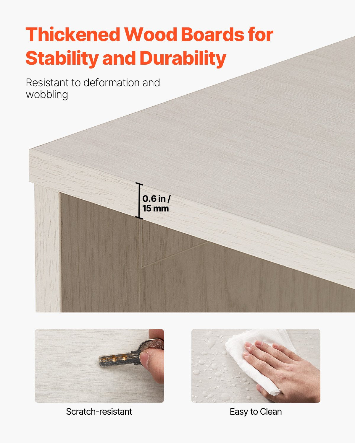 5-stöckiges breites Bücherregal, 172,7 cm, freistehendes offenes Bücherregal aus Holz, weiß