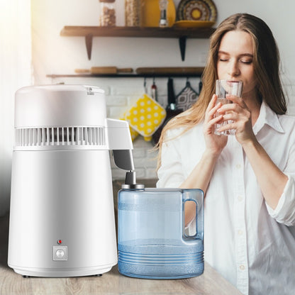 Pure Water Distiller 750W, Purifier Filter Fully Upgraded with Handle 1.1 Gal /4L, BPA Free Container, Perfect for Home Use, White