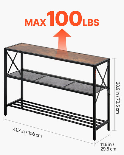 Schmaler Konsolentisch Couchtisch 3-stufig für Eingangsbereich und Wohnzimmer